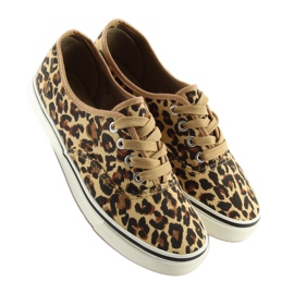 Baskets à lacets léopard K-75 brun 3