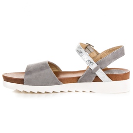 Sandales vinceza plates en daim gris 4