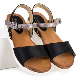 Sandales vinceza plates en daim le noir 3