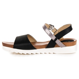 Sandales vinceza plates en daim le noir 6