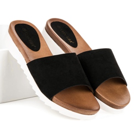 Chaussons Vinceza en daim noir le noir 6