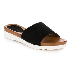 Chaussons Vinceza en daim noir le noir 3