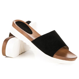 Chaussons Vinceza en daim noir le noir 5