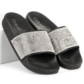 Girlhood Babouches noires à cristaux le noir 1