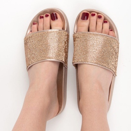 Girlhood Chaussons dorés à cristaux d'or 1