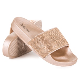 Girlhood Chaussons dorés à cristaux d'or 2