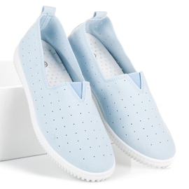 Seastar Slipons en daim bleu 5