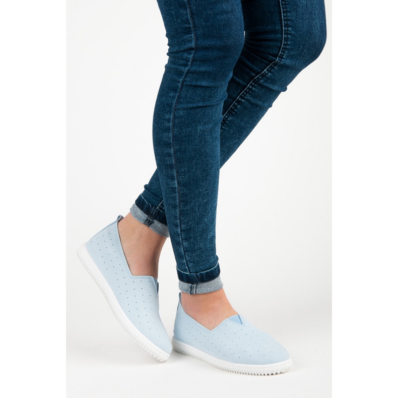 Seastar Slipons en daim bleu 2