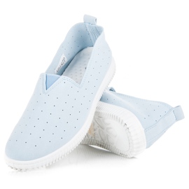 Seastar Slipons en daim bleu 4