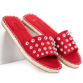 Seastar Tongs espadrilles en daim rouge 5