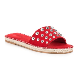 Seastar Tongs espadrilles en daim rouge 2