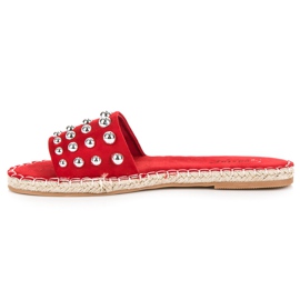 Seastar Tongs espadrilles en daim rouge 3