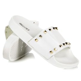 Babouches blanches à strass 2