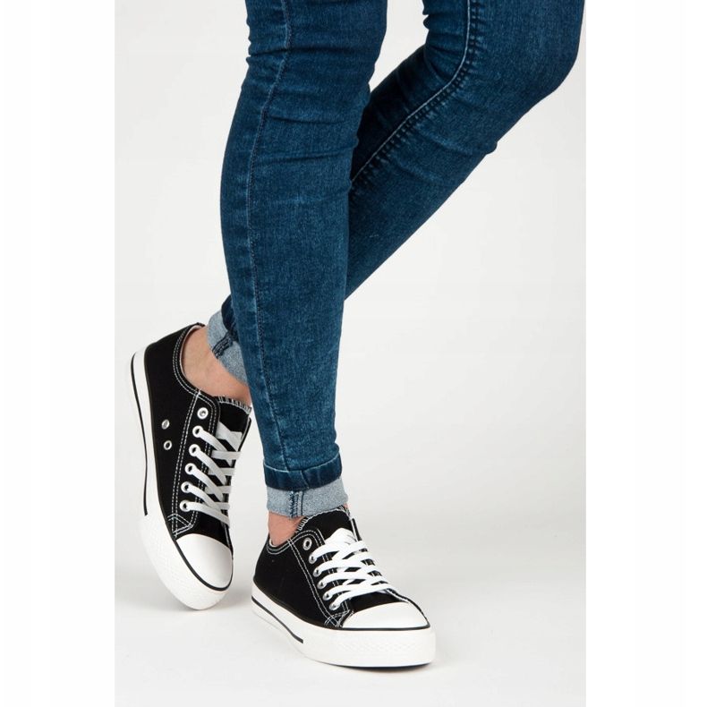 Baskets classiques noires classiques pour femmes le noir 2