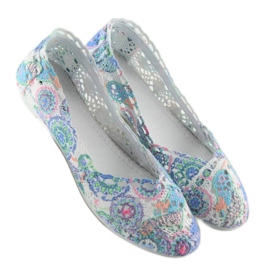 Ballerines dentelle JX60P violet blanc 1