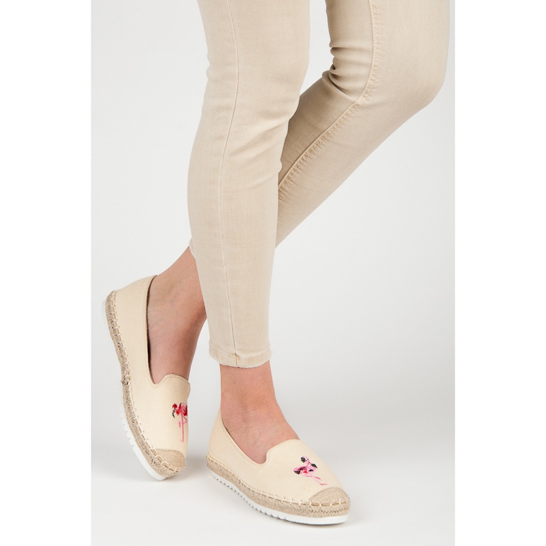 Bestelle Espadrilles avec un flamant rose brun 2