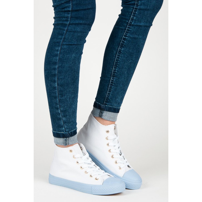 Coura Baskets sur la cheville blanche 1