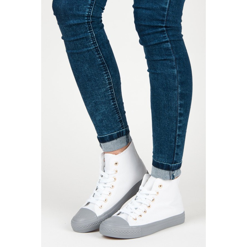 Coura Baskets sur la cheville blanche 1