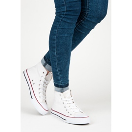 Baskets à lacets au dessus de la cheville blanche 2