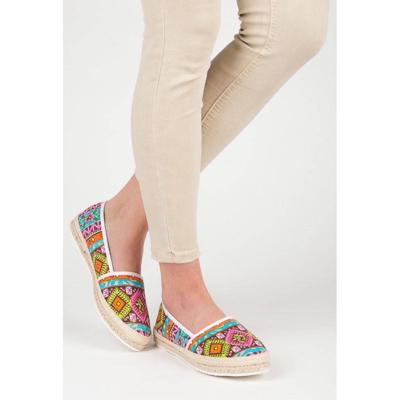 Espadrilles à motif ethnique multicolore 2