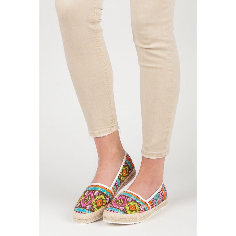 Espadrilles à motif ethnique multicolore 1