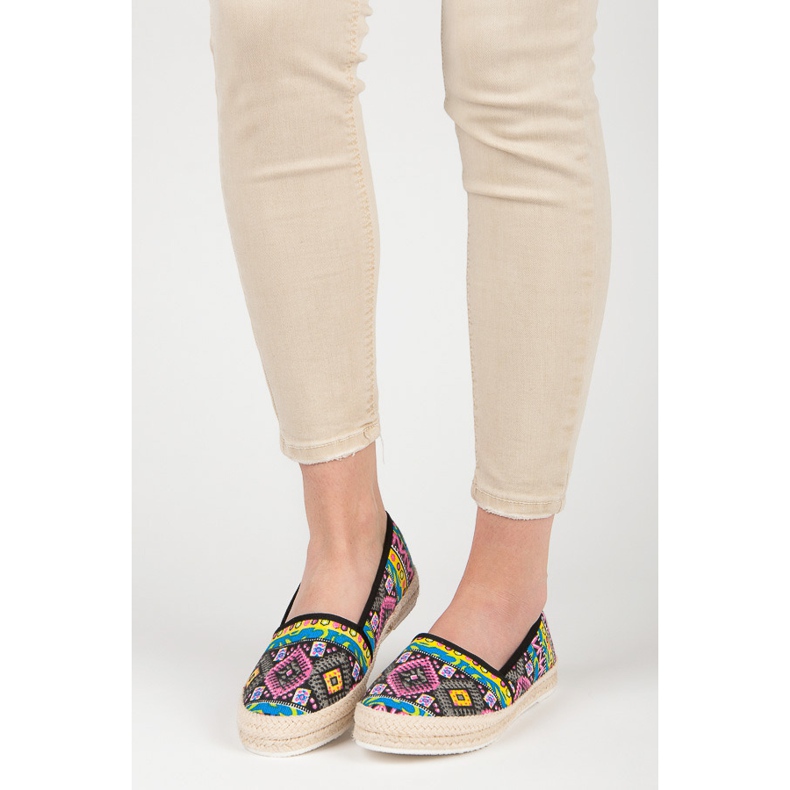 Espadrilles à motif ethnique multicolore 1