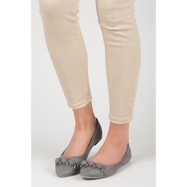 Seastar Ballerines col V en daim gris 1