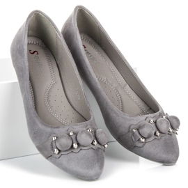 Seastar Ballerines col V en daim gris 5