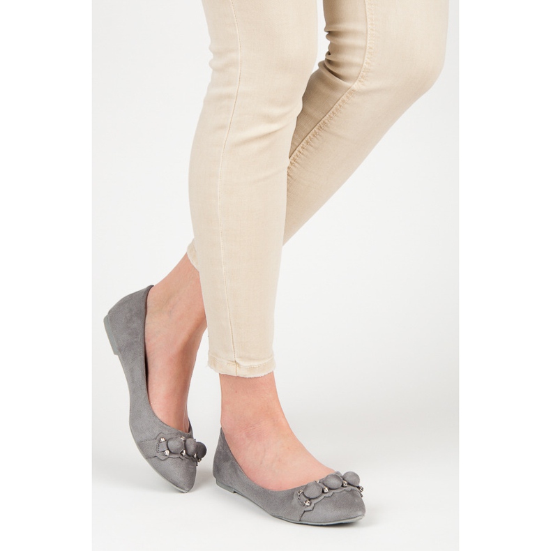 Seastar Ballerines col V en daim gris 2