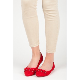 Seastar Ballerines col V en daim rouge 1