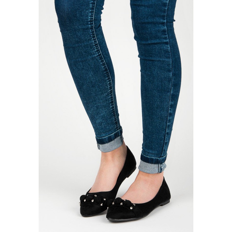 Seastar Ballerines col V en daim le noir 1