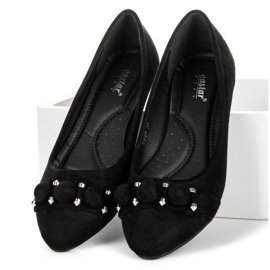 Seastar Ballerines col V en daim le noir 3
