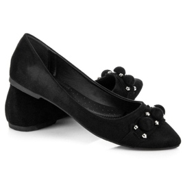Seastar Ballerines col V en daim le noir 4