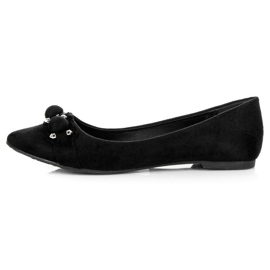 Seastar Ballerines col V en daim le noir 6