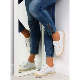 Baskets espadrilles blanches à lacets B-140 White 1