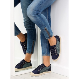 Baskets espadrilles à lacets bleu marine B-140 DK.BLUE 1