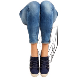 Baskets espadrilles à lacets bleu marine B-140 DK.BLUE 2