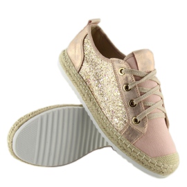 Baskets espadrilles roses à lacets B-140 Rose 1