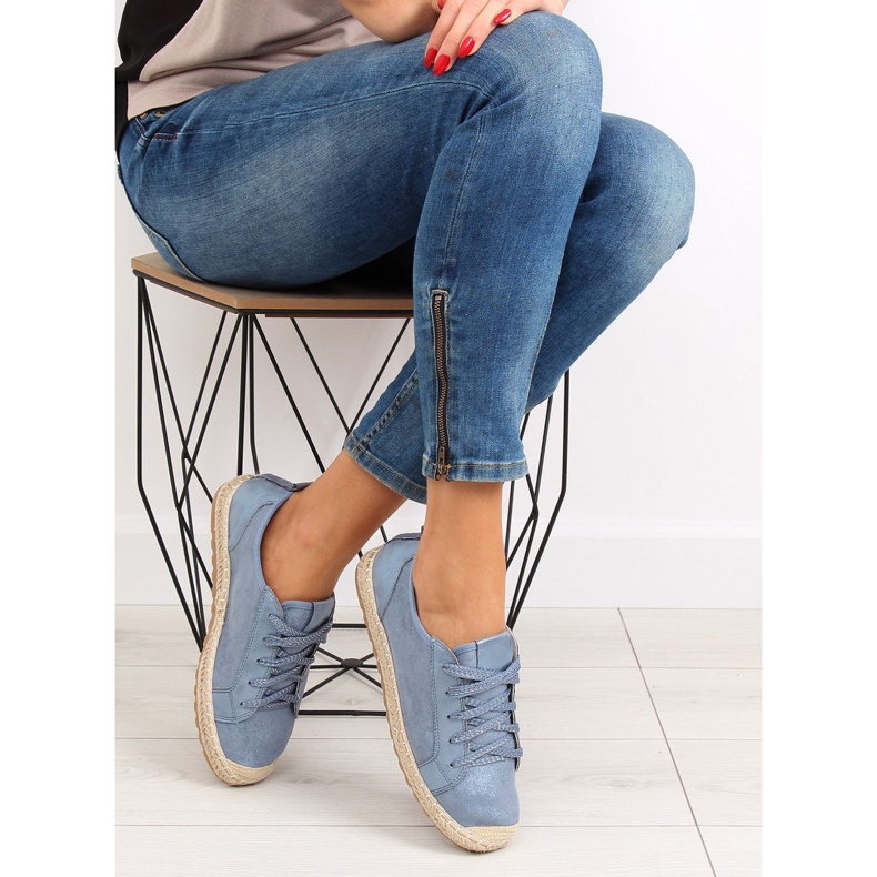 Espadrilles bleues Baskets BB02P L.BLUE 1