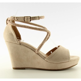 Sandales compensées F162 beige - 2e degré 6