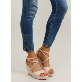 Sandales compensées F162 beige - 2e degré 7