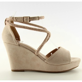 Sandales compensées F162 beige - 2e degré 1