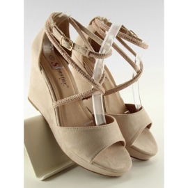 Sandales compensées F162 beige - 2e degré 3