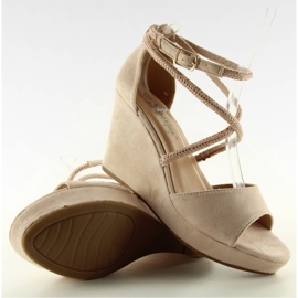 Sandales compensées F162 beige - 2e degré 4