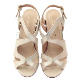 Sergio Leone sandales spartiates dorées 813 jaune brun 4