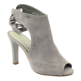 Sandales en daim nouées Sergio Leone 1493 gris 1
