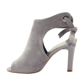 Sandales en daim nouées Sergio Leone 1493 gris 2
