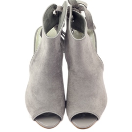 Sandales en daim nouées Sergio Leone 1493 gris 4