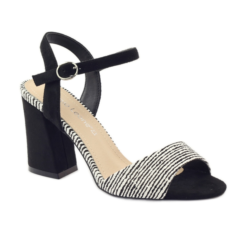 Sandales sur le poteau Sergio Leone 820 à rayures blanc noir 1