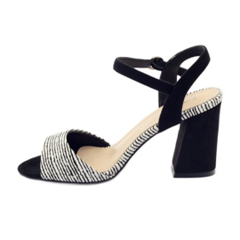 Sandales sur le poteau Sergio Leone 820 à rayures blanc noir 2